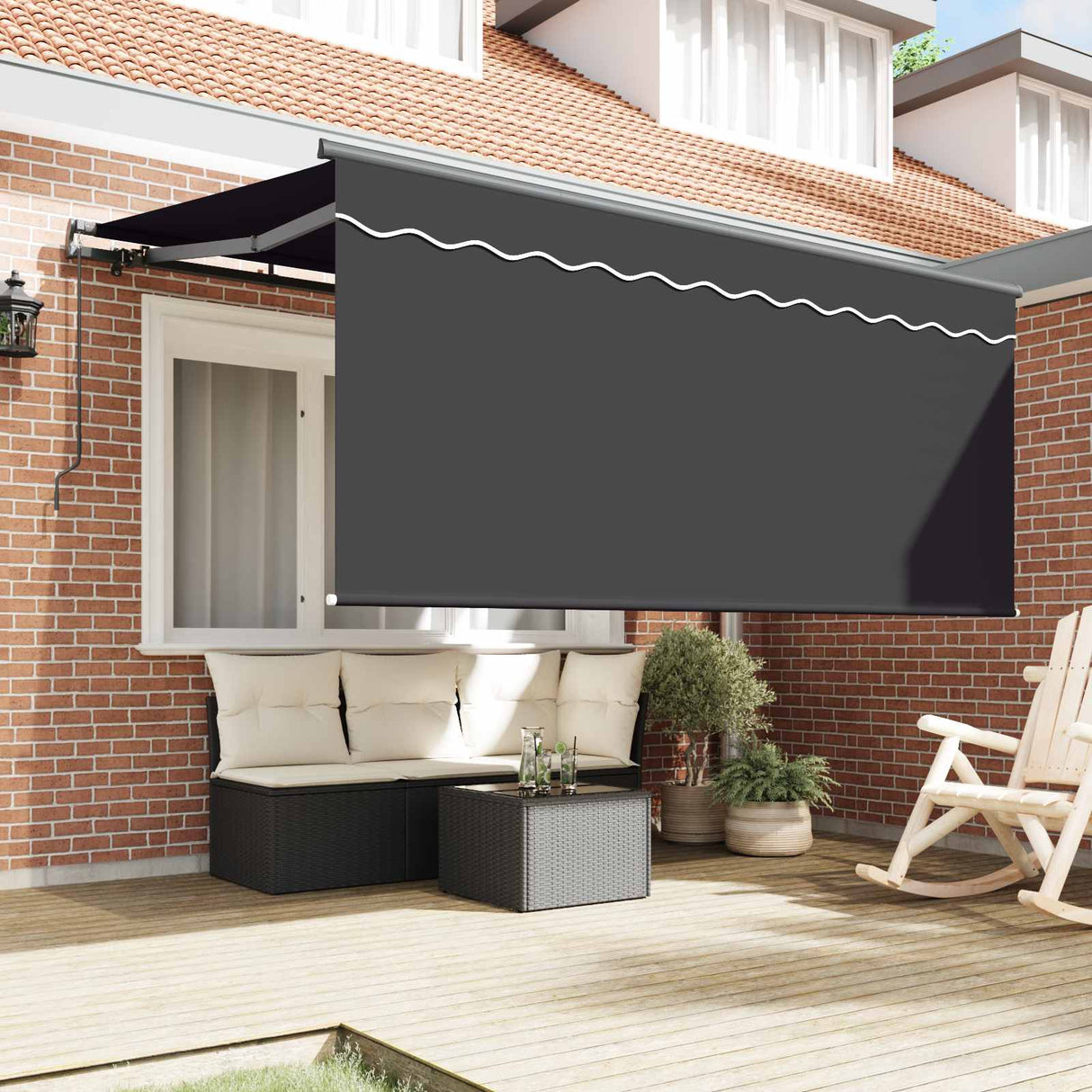 Retractable Awning Retractable Anthracite 300 x 200 cm Fabric