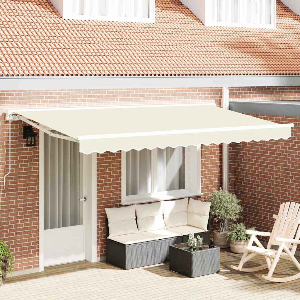 Retractable Awning Cream 350 x 200 cm Aluminium and Fabric