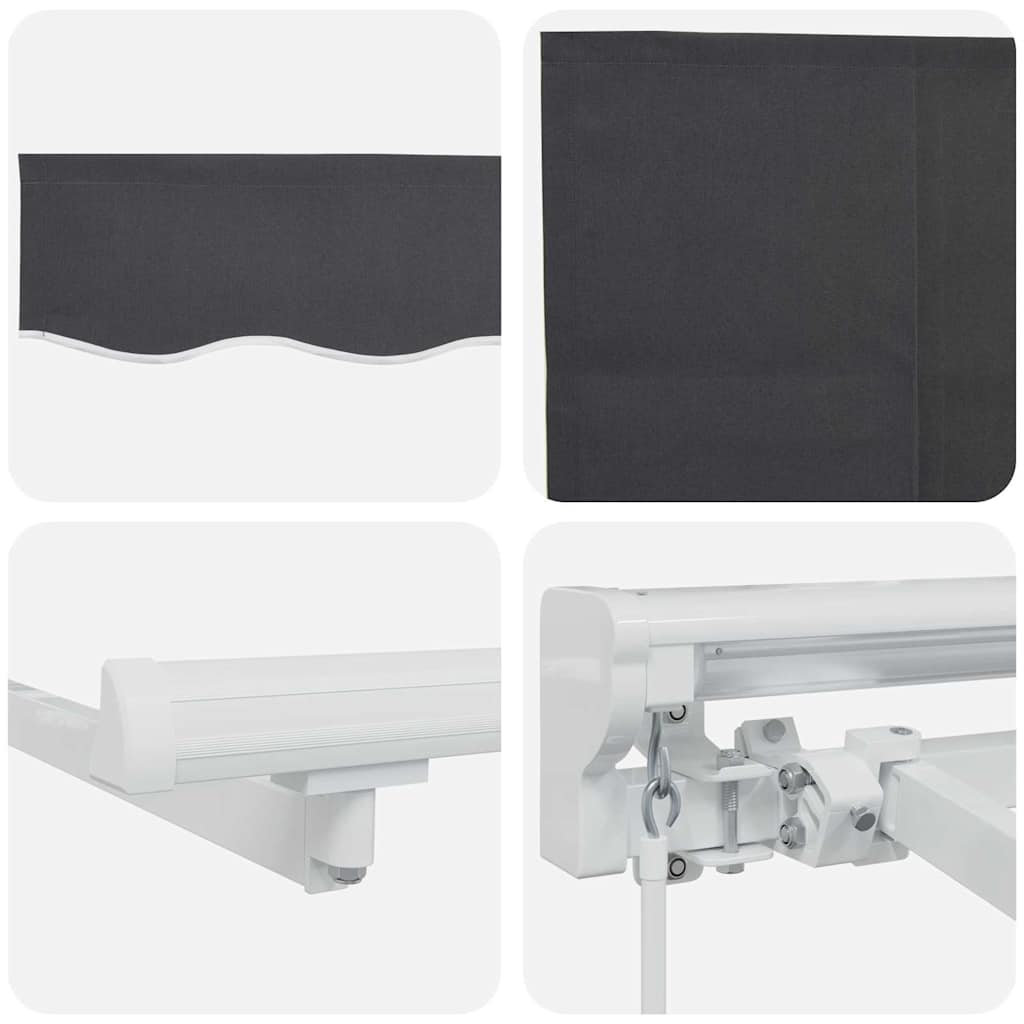 Retractable Awning Anthracite 350 x 200 cm Aluminium and Fabric
