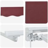 Retractable Awning Manual Burgundy 350x200 cm Fabric