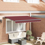 Retractable Awning Burgundy 350 x 200 cm Polyester, Aluminium