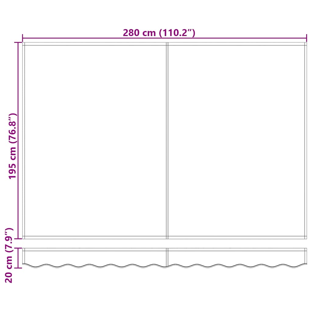 Retractable Awning Burgundy 350 x 200 cm Polyester, Aluminium