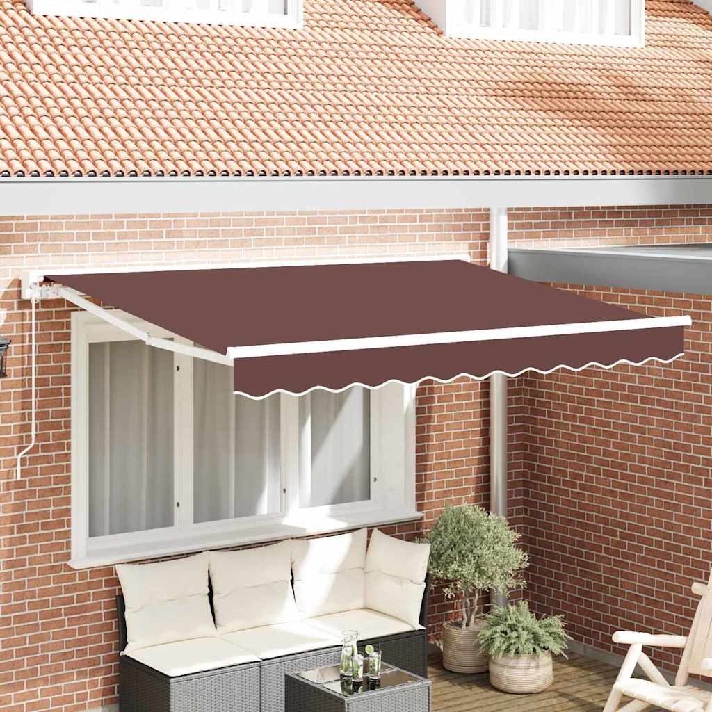 Retractable Awning Manual Brown 350x200 cm Fabric