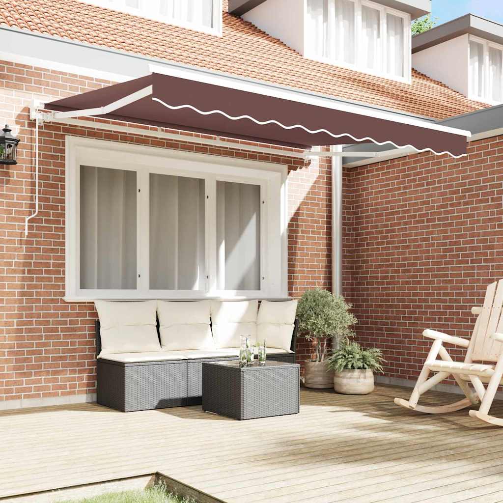 Retractable Awning Manual Brown 350x200 cm Fabric