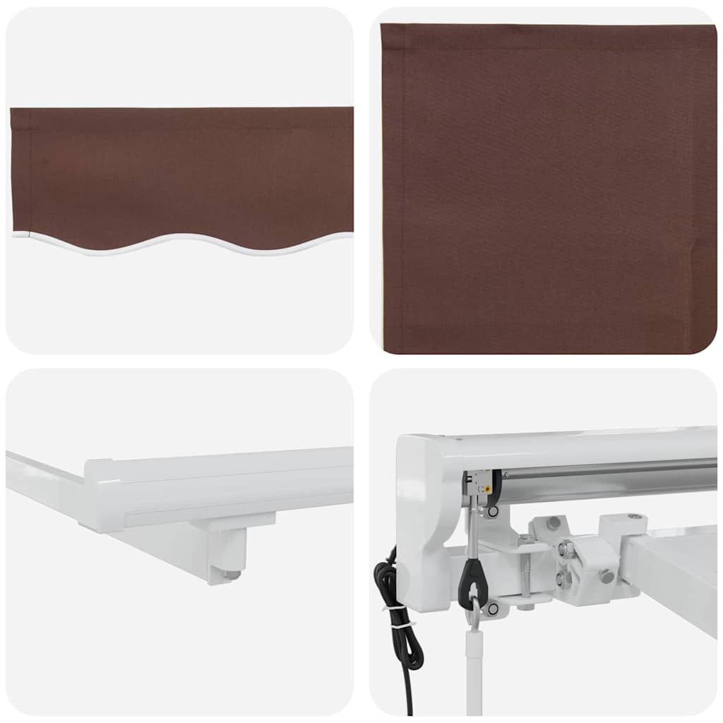 Retractable Awning Brown 350x200 cm Fabric