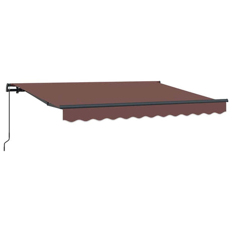 Retractable Awning Brown 350 x 200 cm Polyester, Aluminium