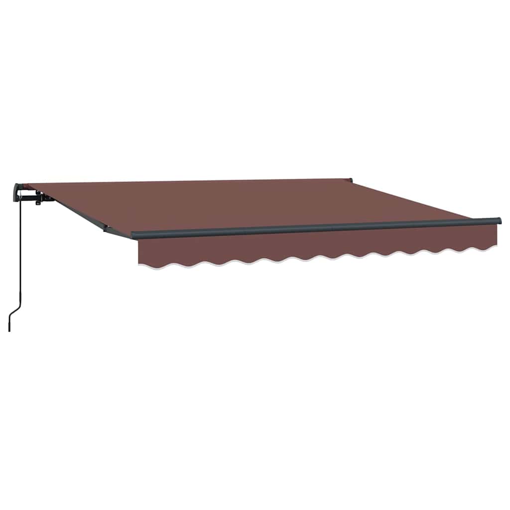 Retractable Awning Brown 350 x 200 cm Polyester and Aluminium