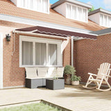 Retractable Awning Brown 350 x 200 cm Polyester, Aluminium