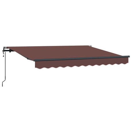 Retractable Awning Brown 350 x 200 cm Polyester, Aluminium