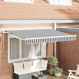 Retractable Awning Anthracite and White 350x200 cm Fabric