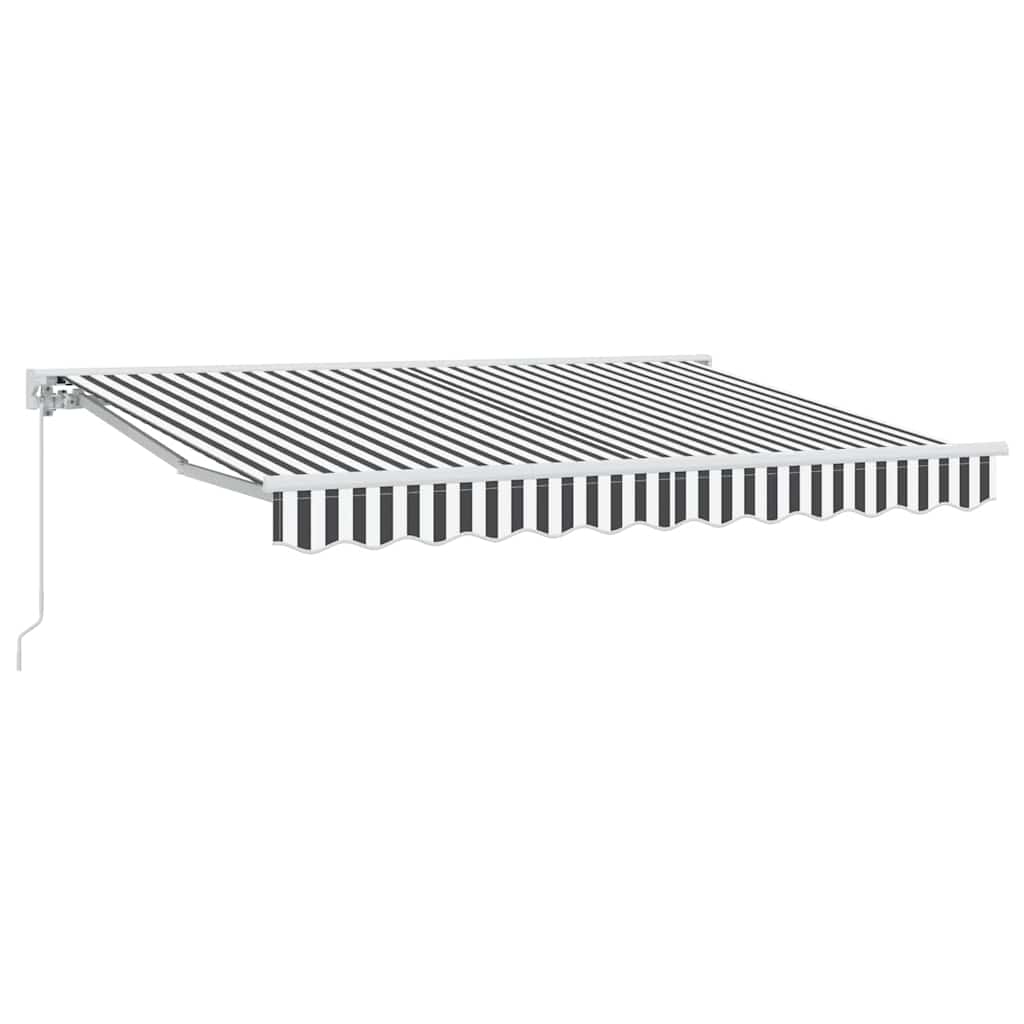 Retractable Awning Anthracite and White 350x200 cm Fabric