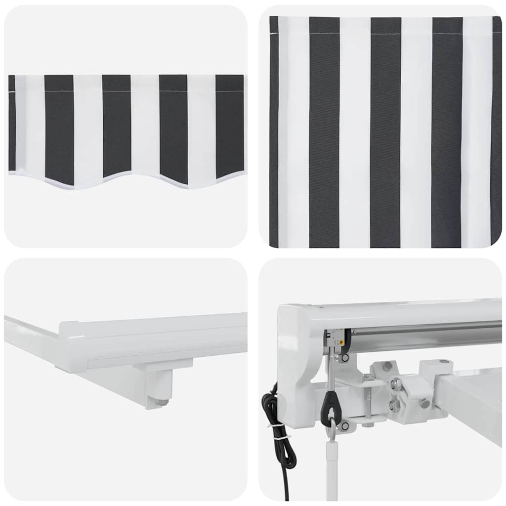 Retractable Awning Anthracite and White 350x200 cm Fabric