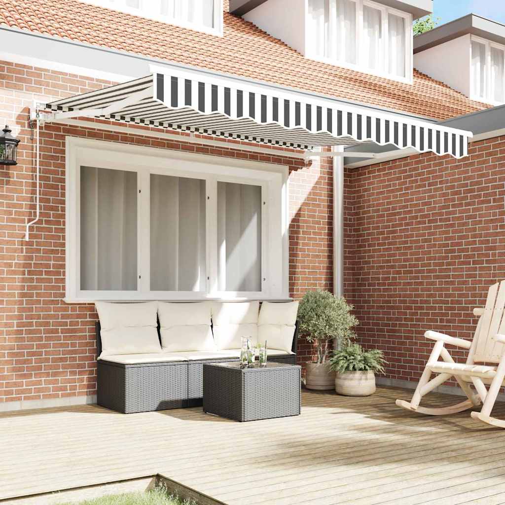 Retractable Awning Anthracite and White 350x200 cm Fabric