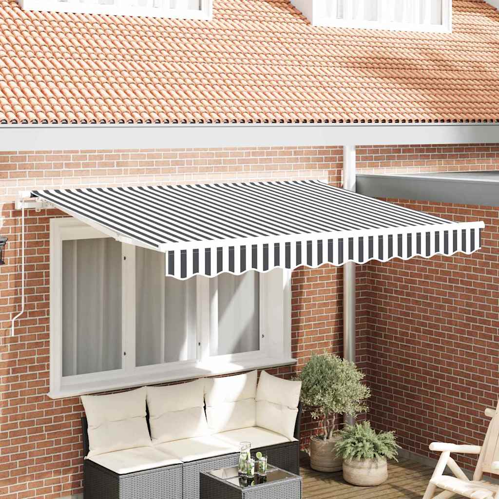 Retractable Awning Anthracite, White 350 x 200 cm