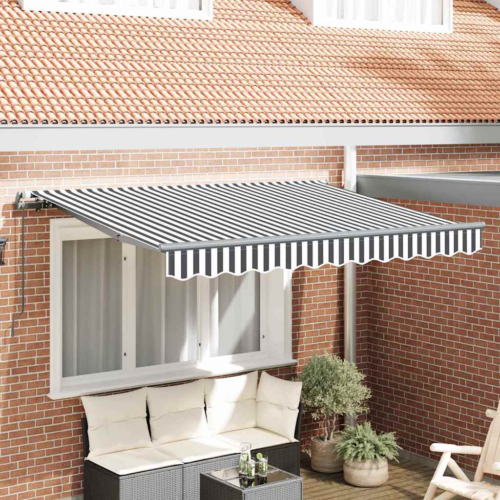 Retractable Awning Anthracite, White 350 x 200 cm