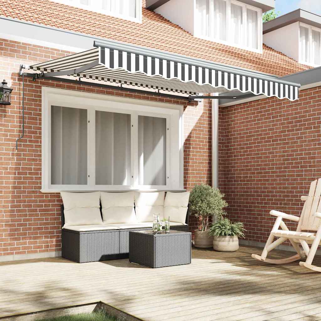 Retractable Awning Anthracite, White 350 x 200 cm
