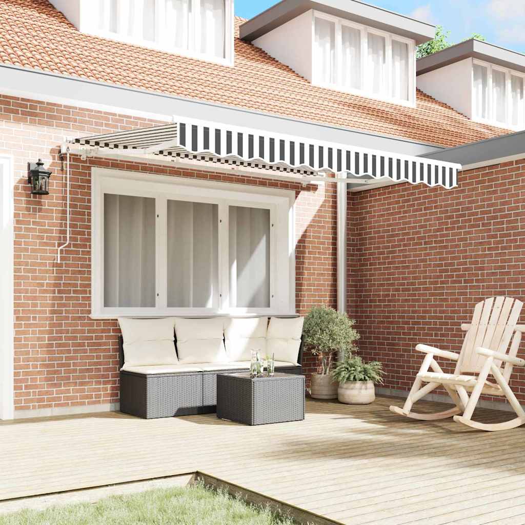 Retractable Awning Anthracite, White 350 x 200 cm