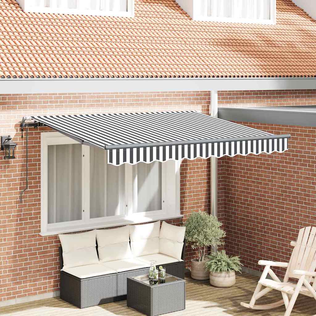 Retractable Awning Anthracite, White 350 x 200 cm