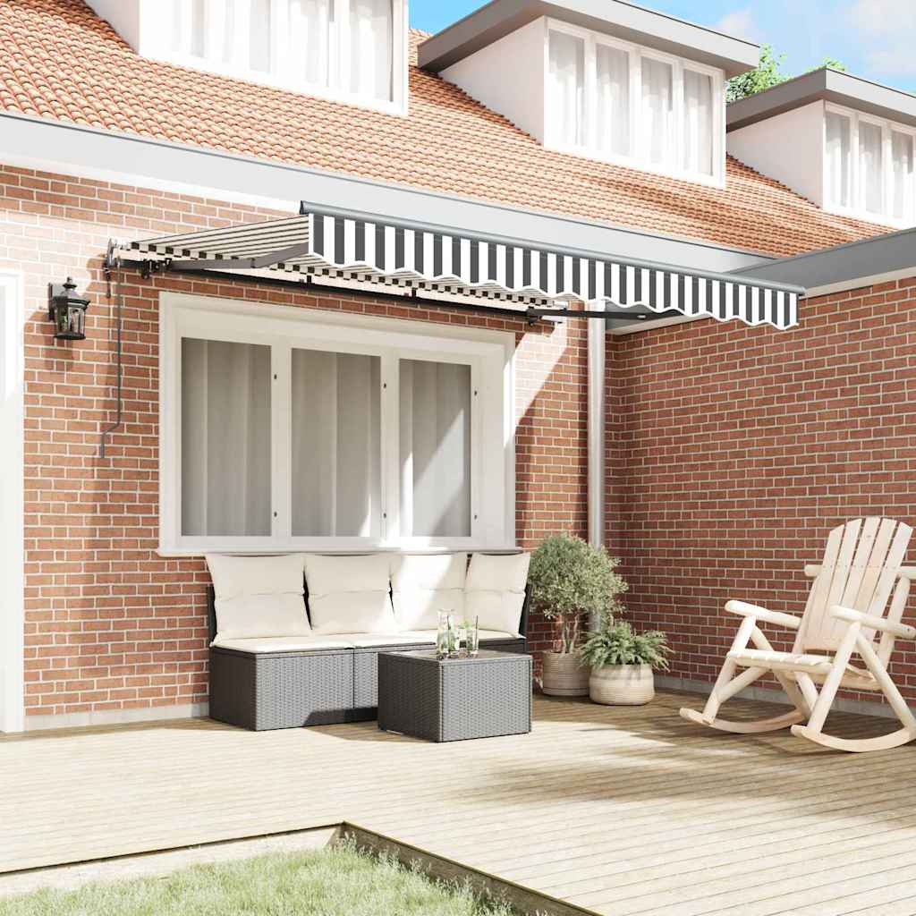 Retractable Awning Anthracite, White 350 x 200 cm