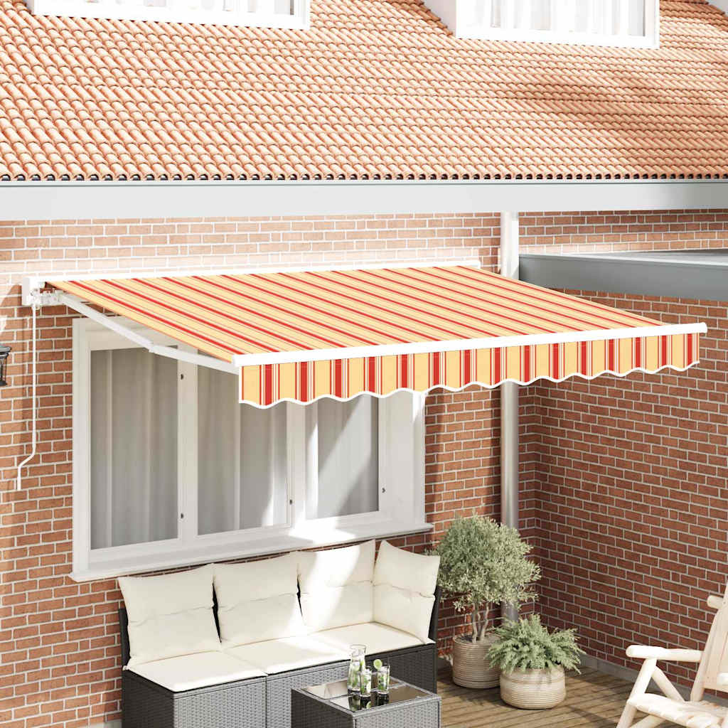 Retractable Awning Manual Multicolour Stripe 350x200 cm Fabric