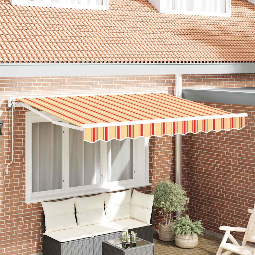 Retractable Awning Multicolour Stripe 350x200 cm Fabric