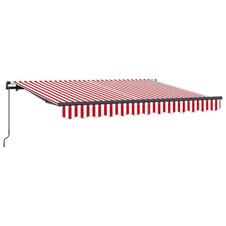 Retractable Awning Red, White 350 x 200 cm Polyester, Aluminium