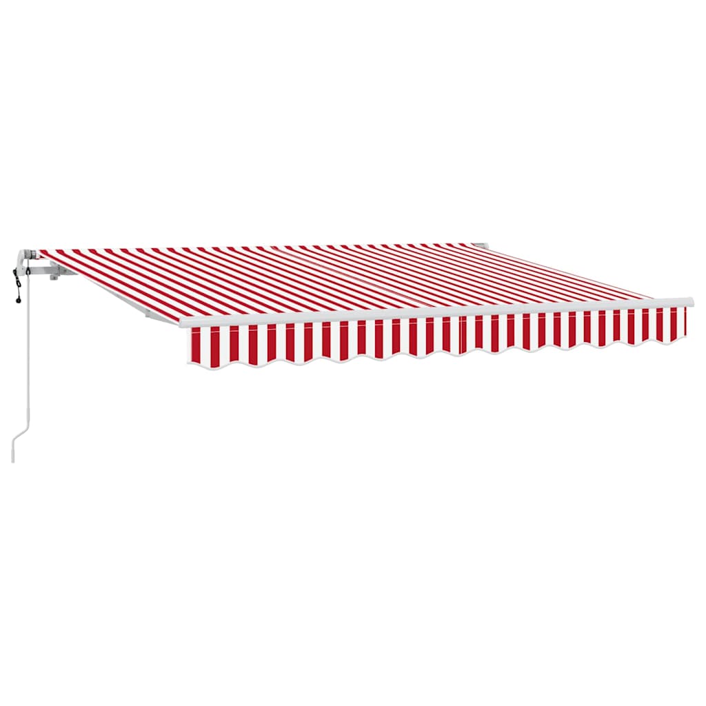 Retractable Awning Red, White 350 x 200 cm Polyester, Aluminium