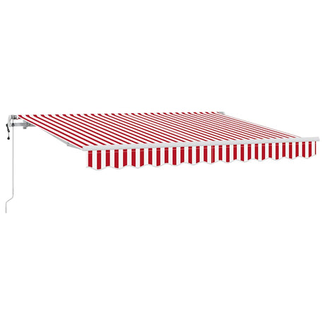 Retractable Awning Red, White 350 x 200 cm Polyester, Aluminium
