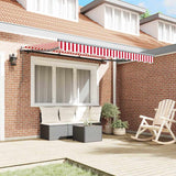 Retractable Awning Red, White 350 x 200 cm Polyester, Aluminium