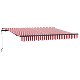 Retractable Awning Red, White 350 x 200 cm Polyester, Aluminium