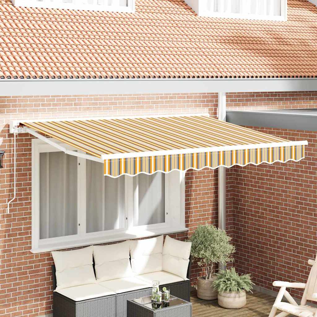 Retractable Awning Manual Multicolour Stripe 350x200 cm Fabric