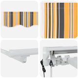 Retractable Awning Multicolour Stripe 350x200 cm Fabric