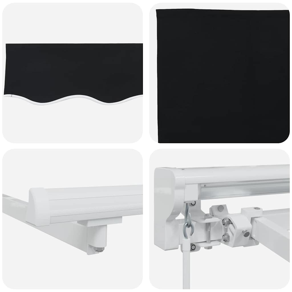 Retractable Awning Manual Black 350x200 cm Fabric