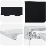 Retractable Awning Manual Black 350x200 cm Fabric