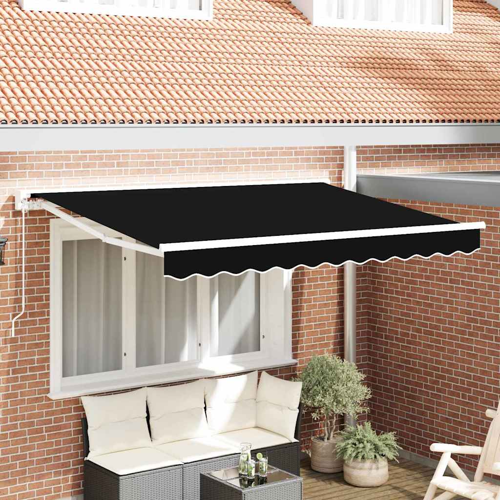 Retractable Awning Manual Black 350x200 cm Fabric