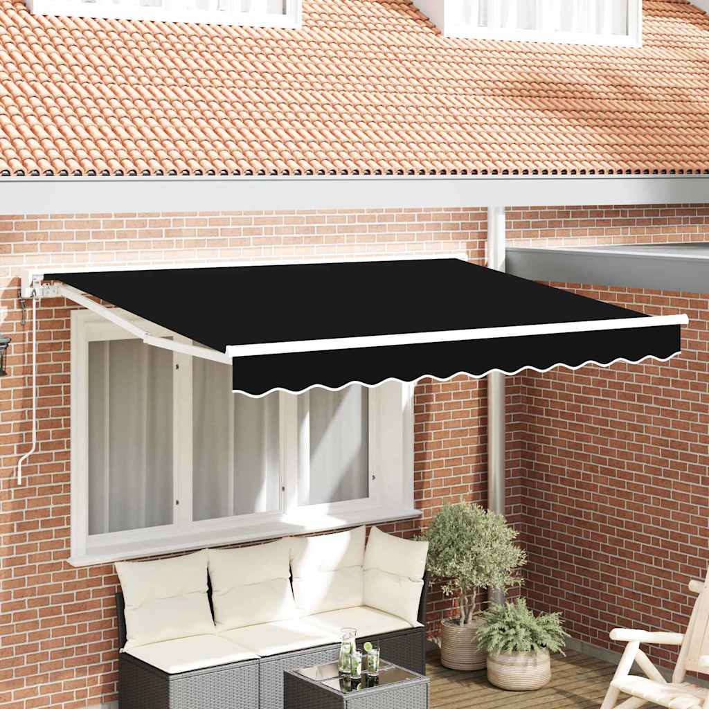Retractable Awning Black 350x200 cm Fabric