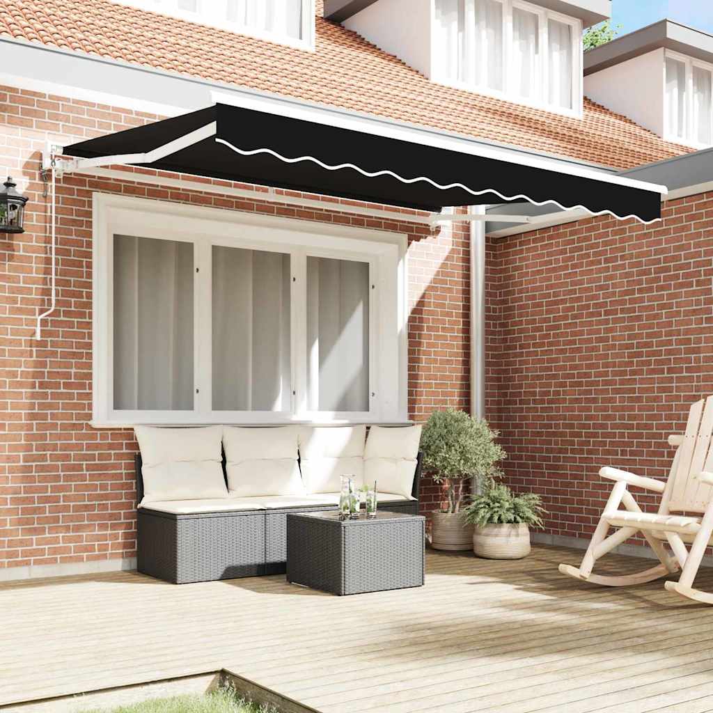 Retractable Awning Black 350x200 cm Fabric