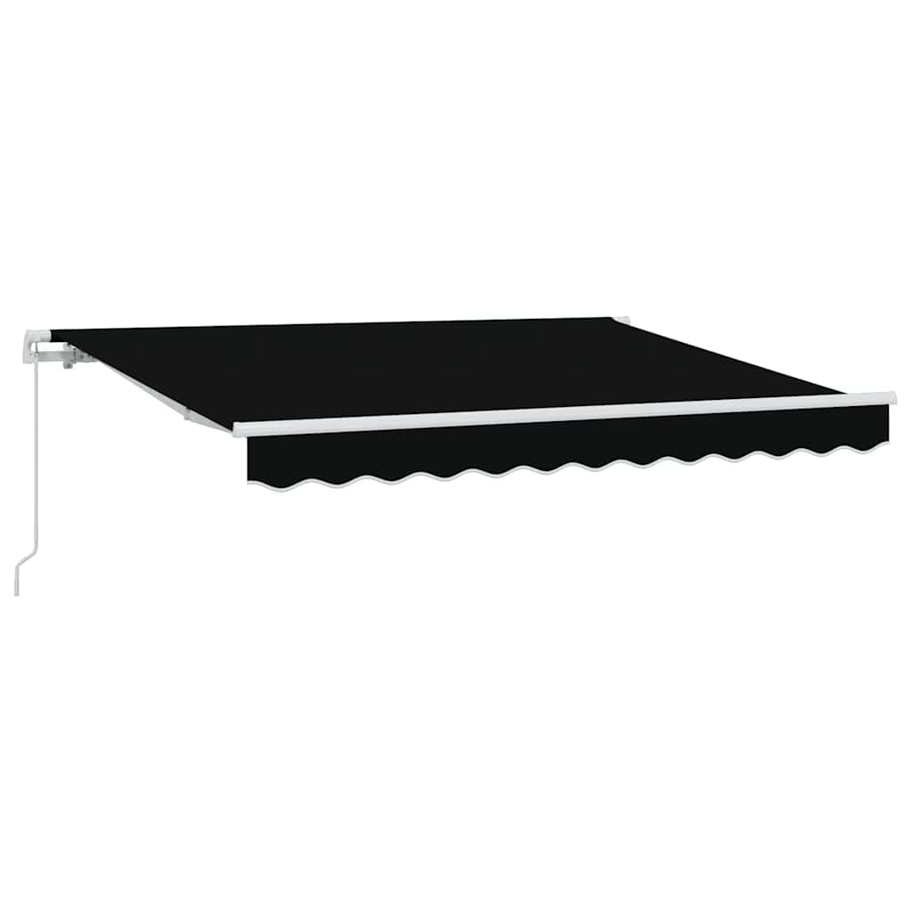 Retractable Awning Black 350 x 200 cm Polyester, Aluminium