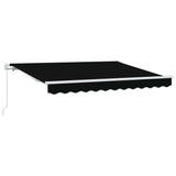 Retractable Awning Black 350 x 200 cm Polyester, Aluminium