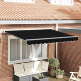 Retractable Awning Black 350 x 200 cm Polyester, Aluminium