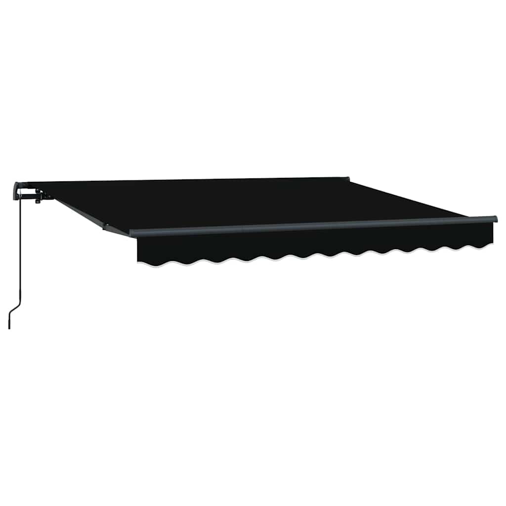 Retractable Awning Black 350 x 200 cm Polyester, Aluminium