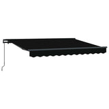 Retractable Awning Black 350 x 200 cm Polyester, Aluminium