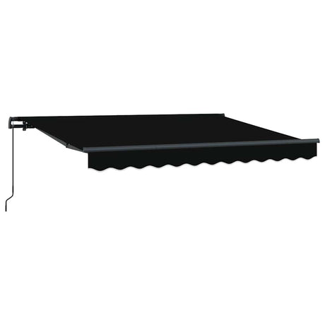 Retractable Awning Black 350 x 200 cm Polyester, Aluminium