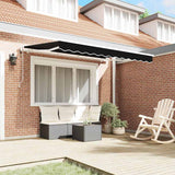 Retractable Awning Black 350 x 200 cm Polyester, Aluminium