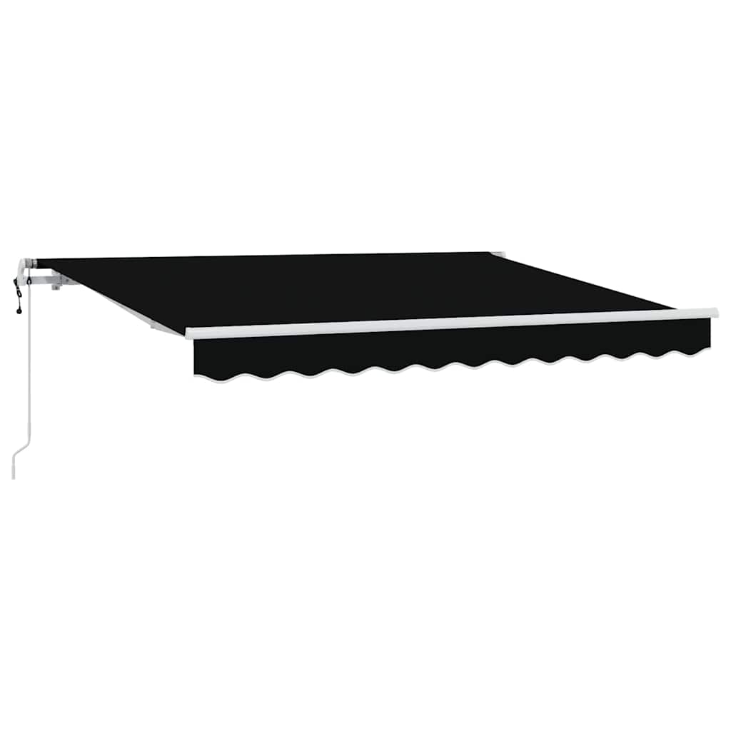 Retractable Awning Black 350 x 200 cm Polyester, Aluminium