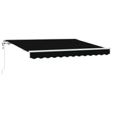 Retractable Awning Black 350 x 200 cm Polyester, Aluminium