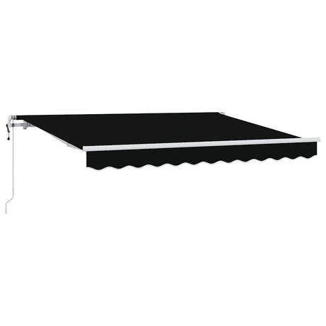 Retractable Awning Black 350 x 200 cm Polyester, Aluminium