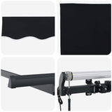 Retractable Awning Black 350 x 200 cm Polyester, Aluminium