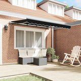 Retractable Awning Black 350 x 200 cm Polyester, Aluminium
