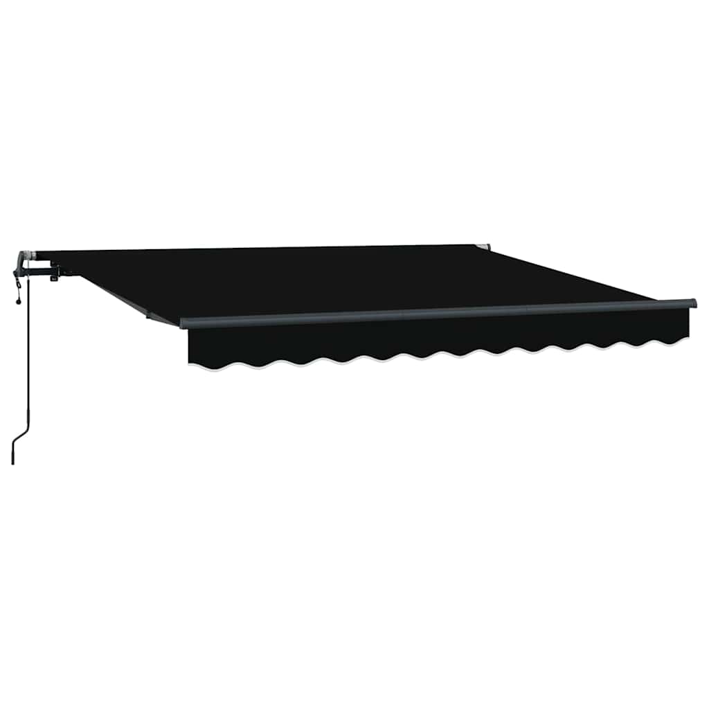 Retractable Awning Black 350 x 200 cm Polyester, Aluminium